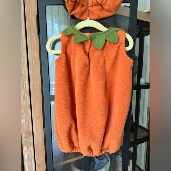 Pottery Barn Kids pumpkin halloween costume 2 piece set hat jack-o-lantern baby - Picture 8 of 9